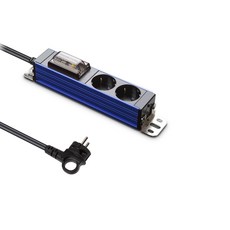 Hyundai Electric 伺服器排插 漏電斷路鋁製高容量多孔插座 2孔 HDSVAL-GN23B, 3m, 太空藍, 1個