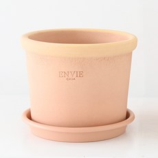 ENVIE CASA 越南陶盆 圓形 PP托盤組, 1套, 桃色