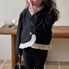 怡有夢 女童 Poruma 粗花呢蕾絲外套