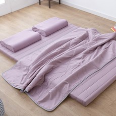 아지오텍스 두툼한 라텍스 토퍼 + 베개 세트, 라벤더 바이올렛, 7.5cm