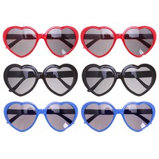 LivingDA 愛心造型眼鏡 3件組, 紅色, 黑色, 藍色, 2套