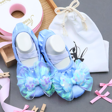 주)비단길 아동용 비키 더블리본 밴딩 발레슈즈 + 파우치 세트