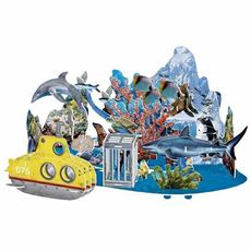 CubicFun 3D拼圖 KIDS科普系列 63片 1盒 - 國家地理海底大冒險, 海底世界 多色