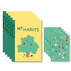 KIDSBINDER 小學習慣紀錄本 + 貼紙 B5, 綠色, 5個