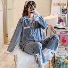 孕婦哺乳長袖上下睡衣套裝