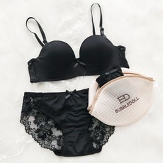 GLAM GONGGAM 克萊門鋼圈內衣 + 內褲2件 + 雙層網眼洗衣袋套組