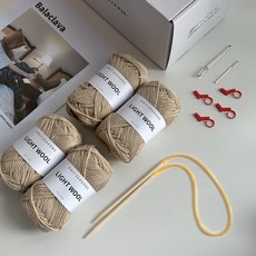 針織連帽圍脖DIY套組, 灰色的, 1盒