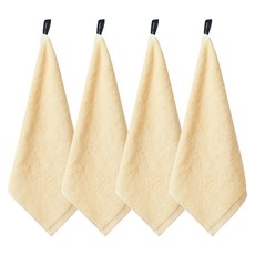 SOFT TOUCH 40支精梳棉恐龍掛環毛巾, 黃色, 4個