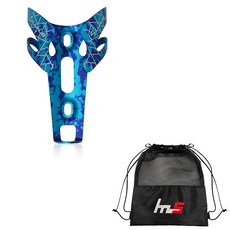 LUNJE 自行車水壺架 + 專屬小袋套組 CYYP-129-1PU, 1套, 藍色（搖籃）