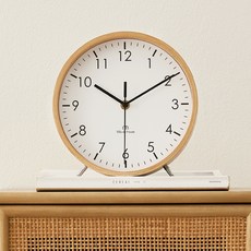 VillaDeHouse Grand Wood 室內裝飾靜音壁掛桌鐘, 白色