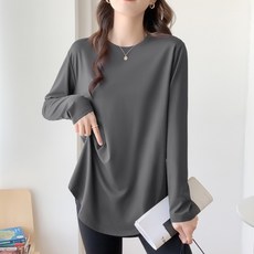 리치언니 찰랑 슬림핏 롱 힙커버 스판 필라테스 긴팔티