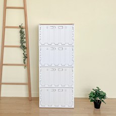 버츄나인 프라임 컨테이너 4단 수납장 + MDF 상판 세트, 아이보리