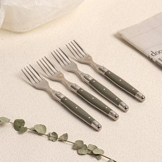 까르투하 앙클라 라귀올 디저트 케이크 티 포크, 그레이, 4개