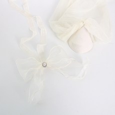 Maket Gamseong 寵物生日派對圍巾 + 帽子組合, 1個, 白色