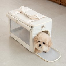 윈터아이 반려동물 스테디 캐리어 이동가방, 베이지, 1개