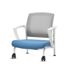 체어포커스 슬라이딩 좌식의자 C530, 화이트(팔걸이) + 그레이(등받이) + 고급 블루(방석), 1개