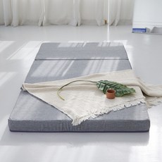 누베드 올폼 3단 카치온 사계절 접이식 토퍼 매트리스, 그레이, 10cm