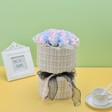 Freewar 情人節禮物 可愛角色玩偶花束 藍色玫瑰, 混合色, 1個