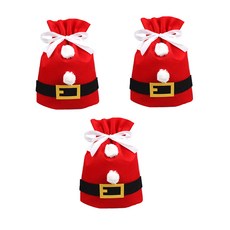 派對朋友 聖誕老人禮物袋, 混合顏色, 3個