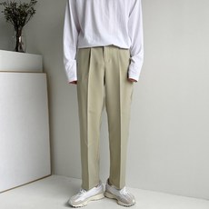 MEOSIDDA 男款打摺防皺寬休閒褲