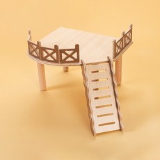 랜보어 햄스터 울타리 데크 사다리 대, 우드, 1개