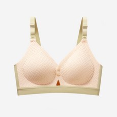 格子壓紋前扣式哺乳內衣