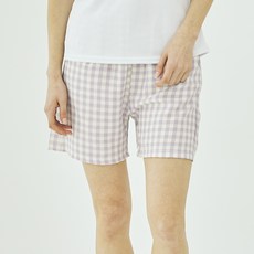 TERAWOOD 情侶款 Windy 格紋涼感五分睡褲