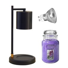 Lorees 融蠟燈 + Yankee 大罐蠟燭組, 黑色(融蠟燈), 紫丁香(蠟燭)