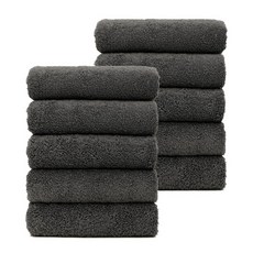 CLAUMAN 40支緊密精梳棉 Adela 高級飯店毛巾 170g, 深灰色, 10個