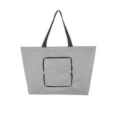 튼튼한 옥스퍼드 방수 쇼퍼백 장바구니, 라이트그레이, 1개