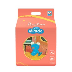 Penelope Miracle全天候乾爽褲型尿布, 特大號 (XL), 24張