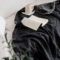 CASA VERDE Herity Noah 黑色格紋超細纖維雙面毯