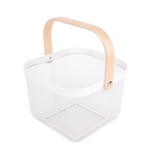 LIKEHOUSE 鐵製網狀手提收納籃, 白色, 1個