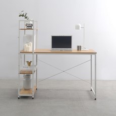 SOFSYS WITHUS 電腦桌 白色框架 簡約設計 附帶書架 學生辦公家具, 白色