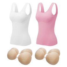 soleil 女童學生無痕無鋼圈無縫U型內衣背心 2件組 + 附贈胸墊2p