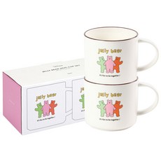 Dailylike 果凍熊馬克杯 360ml*2入, 混色, 1套