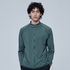 LAZYBEE 男士涼感基本款寬鬆版型拉鍊防曬衣, 卡其灰色