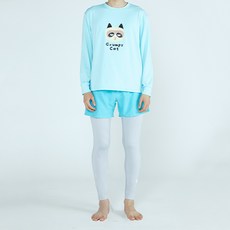 soleil 男用寬鬆版型 Lumpy Cat 長袖 + 素色海灘褲 + 九分水陸兩用緊身褲 防磨衣套組