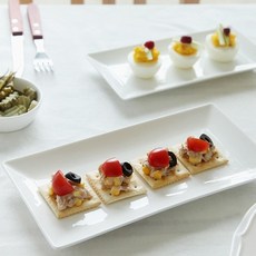 PRELUDE 新骨瓷長方形盤, 白色, 2個