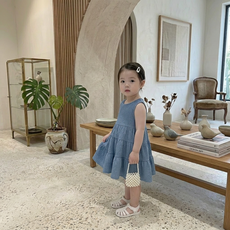 스타도어 물결주름 플리츠 민소매원피스