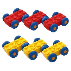 CUCUTOYZ 益智農場附輪大積木 2款 x 3入組, 紅色, 黃色, 1個