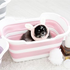 petoria 寵物可折疊浴盆 60 x 40 x 27.5cm, 粉色, 1組