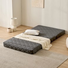 삼익가구 번느 접이식 토퍼 매트리스, 다크그레이, 16cm