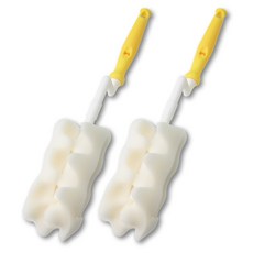 베이비베어 국내 제조 엠보 젖병솔, 옐로우, 2개