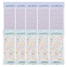 TOCTOC 水晶裝飾貼紙 2款 x 5p, 紫羅蘭色, 彩虹, 1套