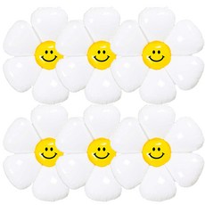 Mii Mii Party 生日派對活動微笑雛菊花朵氣球 大型, 6個, 混合色