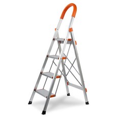 알루미늄 접이식 계단형 사다리 4단 오렌지, 1개