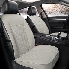 River Fox 車用絎縫打孔坐墊 + 椅背套, 1套, 香草米色