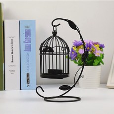 폴라 엔틱 새장 캔들 홀더, 블랙