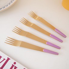 Bogen Sugar 金色茶叉, 紫色, 4個